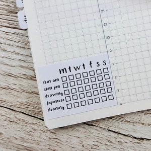 Listas de verificación diarias personalizadas para el primo de Hobonichi; Registro de hábitos; Lista de verificación semanal; Bullet Journal; Pegatinas de Hobonichi