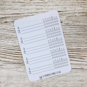 Habit tracker stickers for the Hobonichi Weeks; Pocket planner stickers; Checklist stickers; Bujo stickers; Planner Stickers