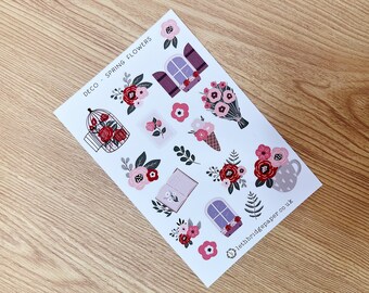 Spring Flowers Decorative Planner Stickers; Decorative Stickers; Floral Stickers; Watercolour Stickers; Scrapbooking Stickers