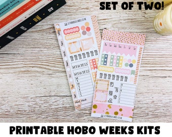 Peachy Hobonichi Weeks Weekly Kits; Spring Kit; Weekly Sticker Kit; Hobonichi Techo Sticker; Hobonichi Stickers; Printable Kit
