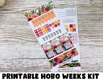 Floral Brights Hobonichi Weeks Weekly Kit; Summer Kit; Hobonichi Kit; Hobonichi Stickers; Printable Kit