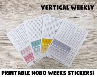 Vertical Hobonichi Weeks Weekly Kits; Winter Kit; Weekly Sticker Kit; Hobonichi Techo Sticker; Hobonichi Stickers; Printable Kit