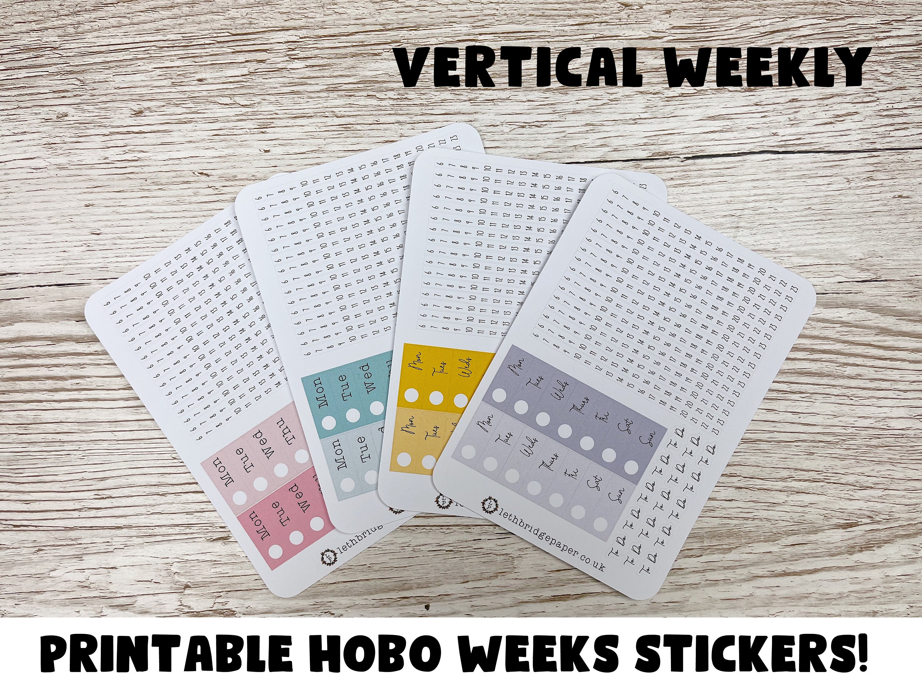 Vertical Hobonichi Weeks Weekly Kits; Winter Kit; Weekly Sticker Kit ...