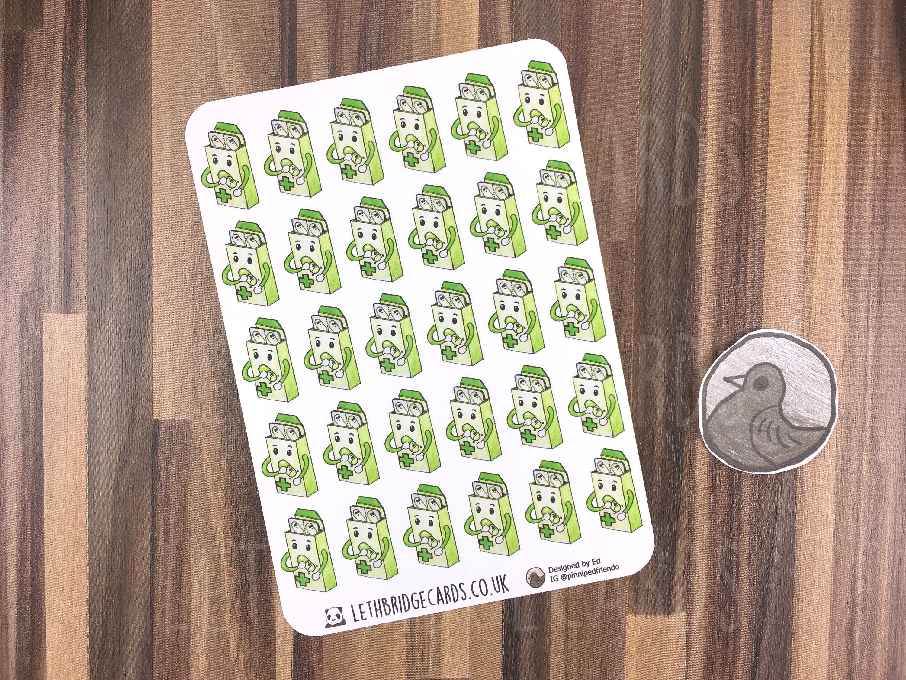 Medication Reminder Stickers Hand Drawn Stickers Pill Etsy