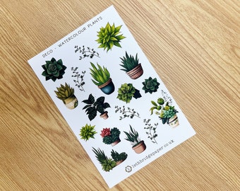 Watercolour Plants Decorative Planner Stickers; Decorative Stickers; Watercolour Stickers; Scrapbooking Stickers