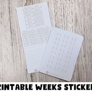 Weeks Yearly Overview Kit; Typerwriter Tabs; Hobonichi Techo Sticker; Hobonichi Weeks Stickers; Printable Kit