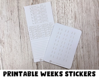 Weeks Yearly Overview Kit; Typerwriter Tabs; Hobonichi Techo Sticker; Hobonichi Weeks Stickers; Printable Kit