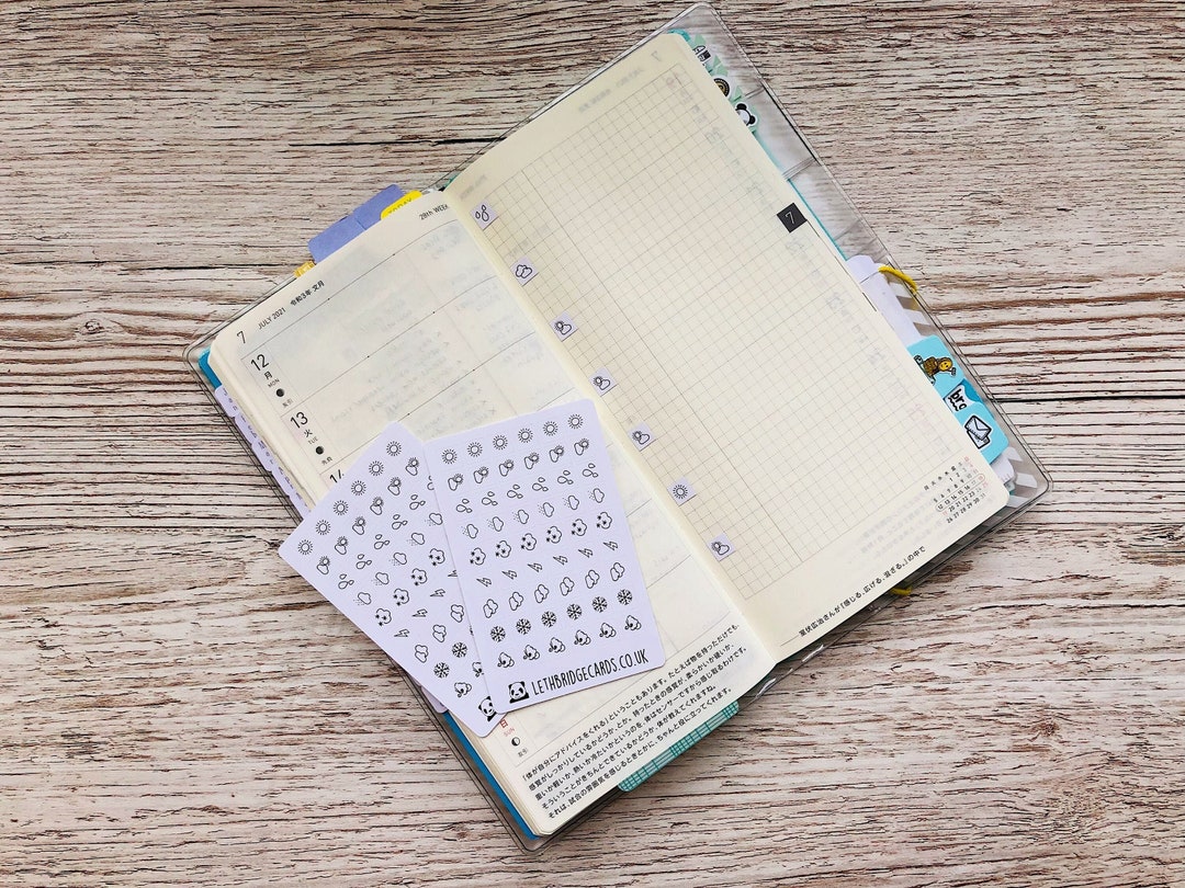 Weather Mini Icon Stickers; Hobonichi Stickers; Square Stickers ...