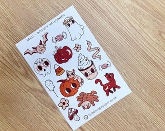 Groovy Halloween Decorative Planner Stickers; Decorative Stickers; Fall Stickers; Autumn Stickers; Scrapbooking Stickers