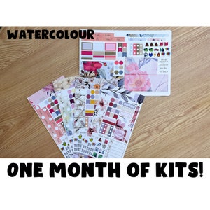 Aquarelmaand kits; Hobonichi-stickerset; Hobonichi-weken-kits Hobonich-neef-kits; Maandelijks pakket; Weken-sticker; Wekelijkse Hobonichi