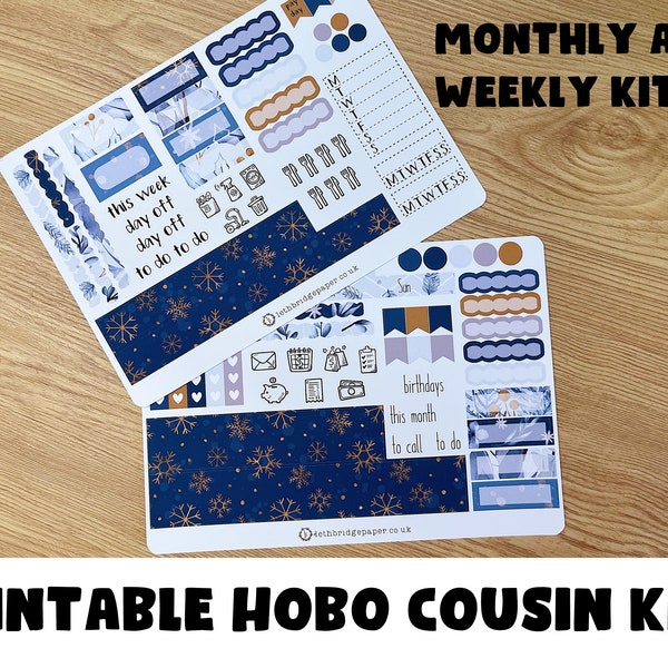 Winter Hobonichi Cousin Weekly & Monthly Kits; Spring Kit; Weekly Sticker Kit; Hobonichi Techo Sticker; Hobonichi Stickers; Printable Kit