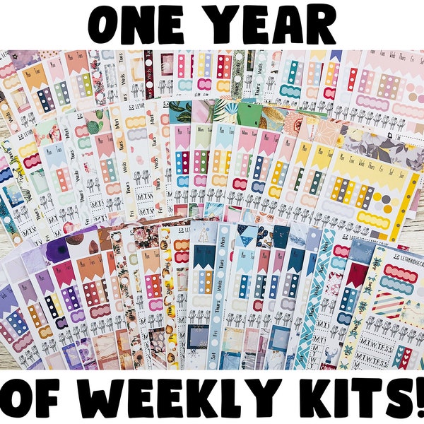 Hobonichi Year of Weekly Kits; Hobonichi Wochen Kits; Hobonich Cousin Kits; Komplettes Jahr der Kits; Wochenset; Wochen Sticker;Hobonichi Stickers