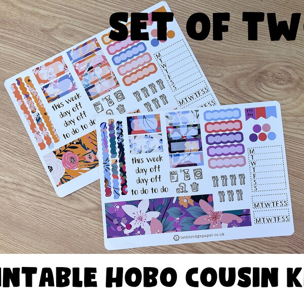 Summer Flower Hobonichi Cousin Weekly Kits; Weekly Sticker Kit; Hobonichi Techo Sticker; Hobonichi Stickers; Printable Kit