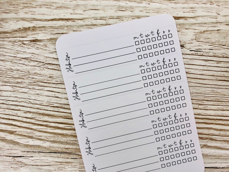 Habit Tracker Stickers for the Hobonichi Weeks; Pocket Planner Stickers ...