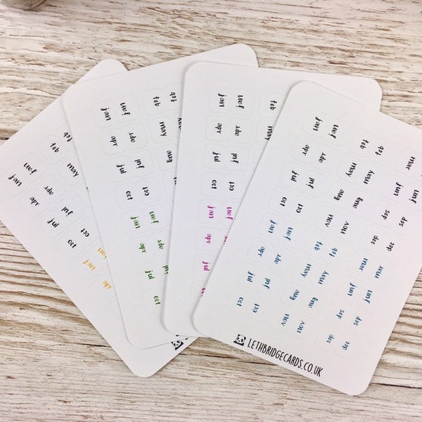 Tab stickers for the Hobonichi Weeks; Monthly Tabs; Index Tabs; Planner Stickers