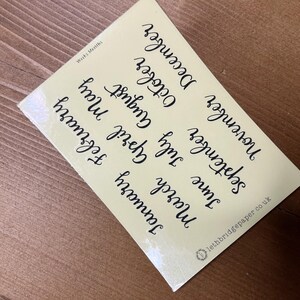Hobonichi Monthly Script stickers; Clear Stickers; Pocket planner stickers; Hobonichi stickers; Calendar Stickers image 8