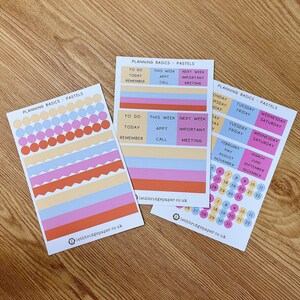 Planning Basics Sheets for the Hobonichi Pastels Pocket planner stickers Pastel Stickers Bujo stickers Hobonichi stickers image 2
