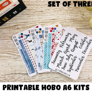Winter Hobonichi A6 Monthly Kits; Winter Kit; Hobonichi Techo Sticker; Hobonichi Stickers; Printable Kit; Hobonichi Original Kit