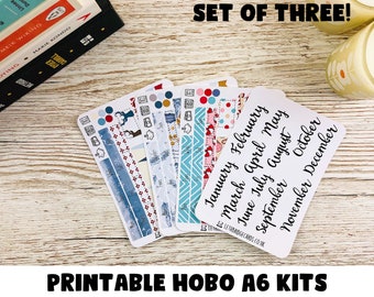 Winter Hobonichi A6 Monthly Kits; Winter Kit; Hobonichi Techo Sticker; Hobonichi Stickers; Printable Kit; Hobonichi Original Kit