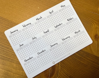 Monthly Calendars; Blank Calendars; Bullet Journal Calendar Stickers