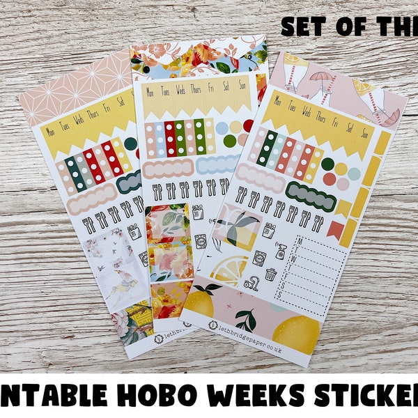 Yellow Hobonichi Weeks Weekly Kits; Winter Kit; Weekly Sticker Kit; Hobonichi Techo Sticker; Hobonichi Stickers; Printable Kit