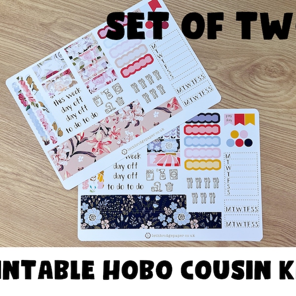 Floral Hobonichi Cousin Weekly Kits; Fall Kit; Weekly Sticker Kit; Hobonichi Techo Sticker; Hobonichi Stickers; Printable Kit