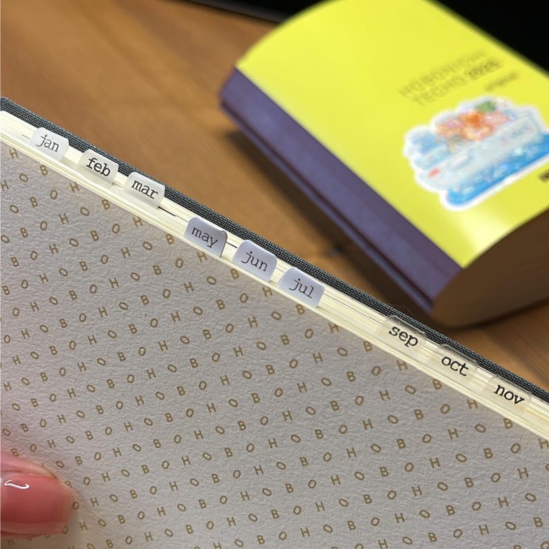 Monthly Planner Tab stickers; Clear Tabs; Planner Tabs; Index Tabs; Planner Stickers; Hobonichi Stickers; Calendar Tabs image 7