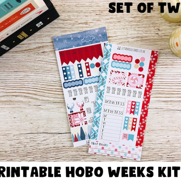 Christmas Hobonichi Weeks Weekly Kits; Winter Kit; Weekly Sticker Kit; Hobonichi Techo Sticker; Hobonichi Stickers; Printable Kit