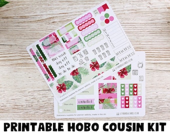 Tropical Hobonichi Cousin Weekly Kit; Summer Kit; Hobonichi Kit;Hobonichi Stickers; Printable Kit
