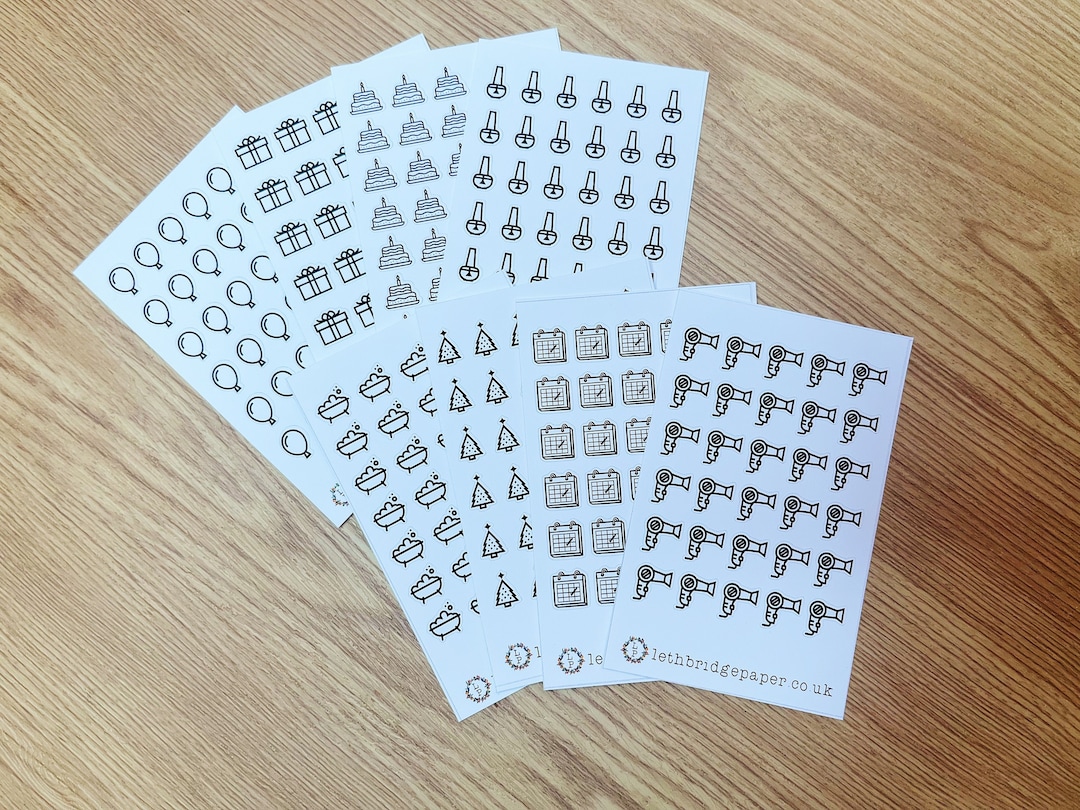 Mini Event Icon Stickers; Hobonichi Stickers; Planner Stickers ...