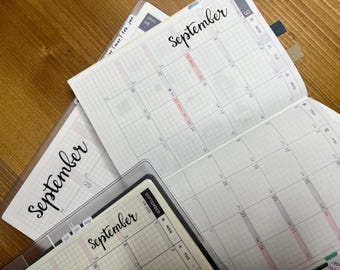 CLEAR Hobonichi Monthly Script stickers; Pocket planner stickers; Hobonichi stickers; Calendar Stickers