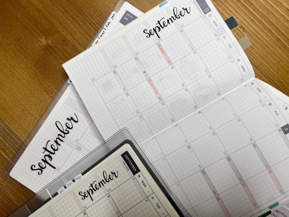 CLEAR Hobonichi Monthly Script stickers; Pocket planner stickers; Hobonichi stickers; Calendar Stickers