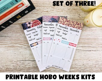 Winter Hobonichi Weeks Budget Planning Kits; Spring Kit; Hobonichi Techo Sticker; Hobonichi Stickers; Printable Kit
