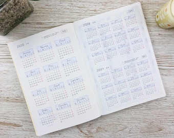 Cousin Jahresübersicht Sticker Kit; Hobonichi Cousin Kit; Planer Aufkleber; Jahr auf einen Blick Seite