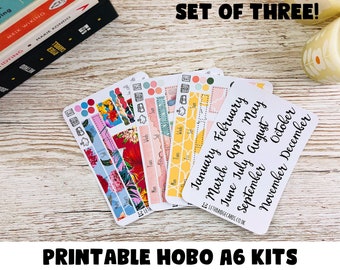 Summer Hobonichi A6 Monthly Kits; Summer Kit; Hobonichi Techo Sticker; Hobonichi Stickers; Printable Kit; Hobonichi Original Kit