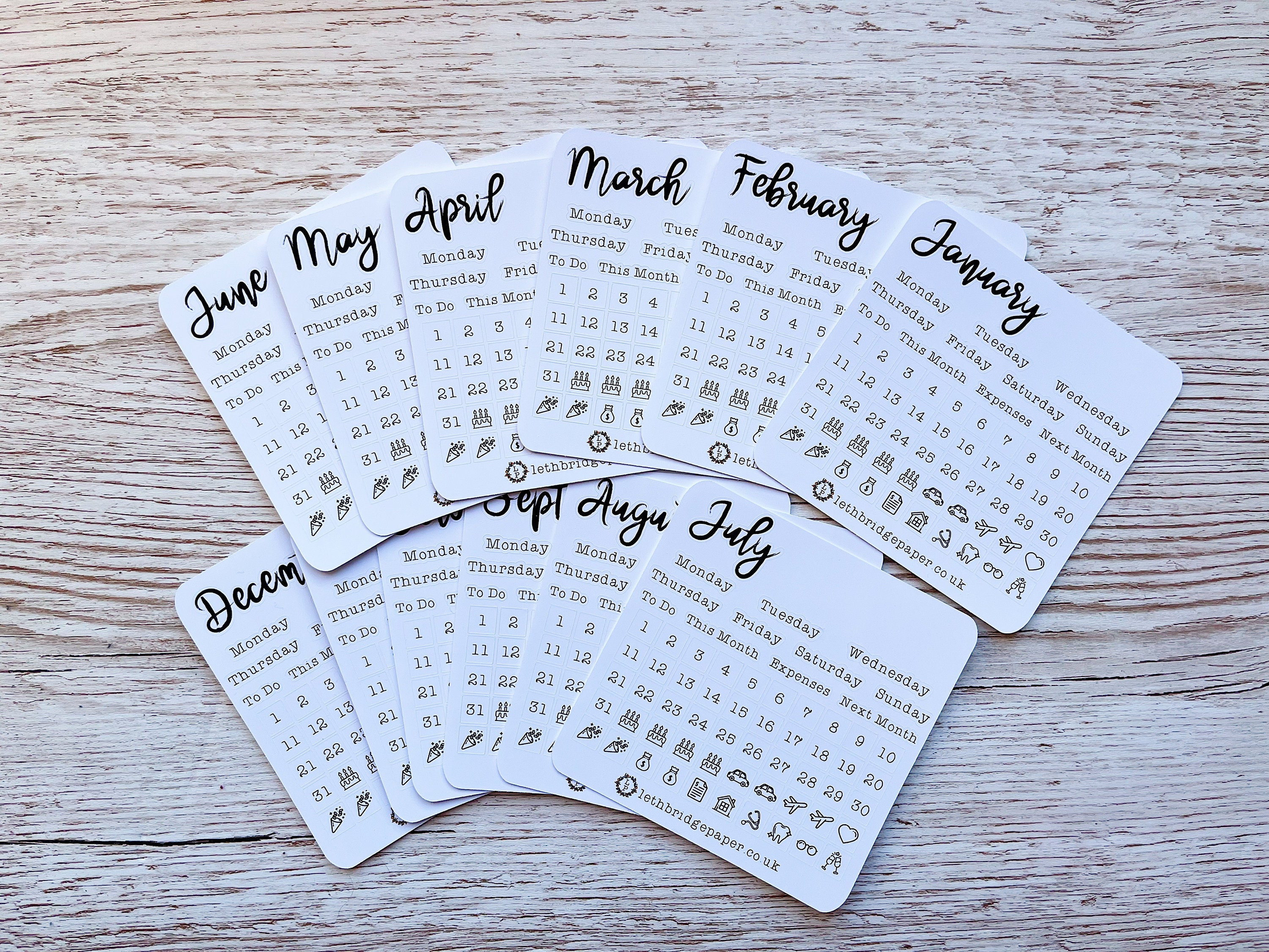 Date Box Sticker Mini Date Stickers; Calendar Icons; Bullet Journal Stickers; TN ...