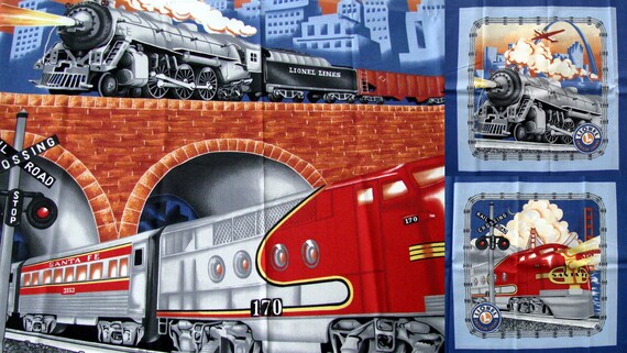 lionel train fabric
