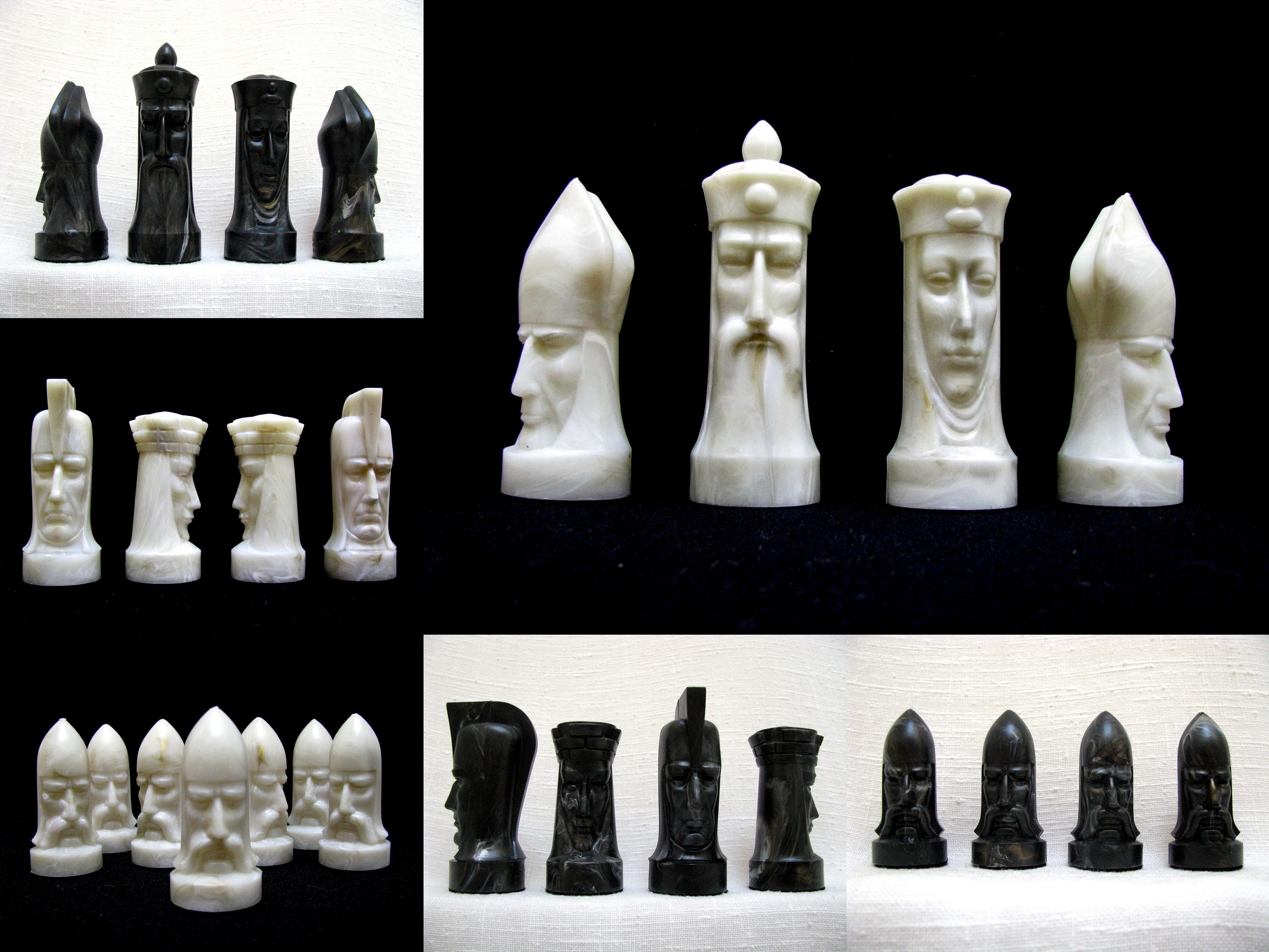 Salon edition 1957 Vintage Mid Century Sculptured Chess "Gothic" by Ganine