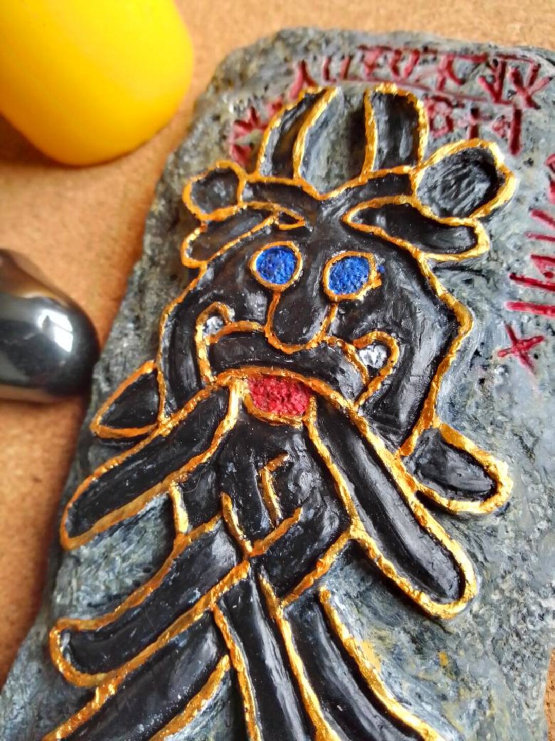 Odin's Mask, Aarhus Rune Stone, Viking Rune Stone. Runic Monument ...