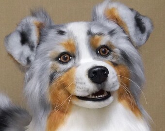 red tri aussie stuffed animal