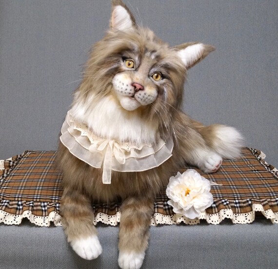 lifelike stuffed cat