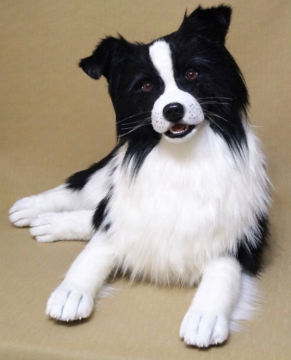life size border collie soft toy
