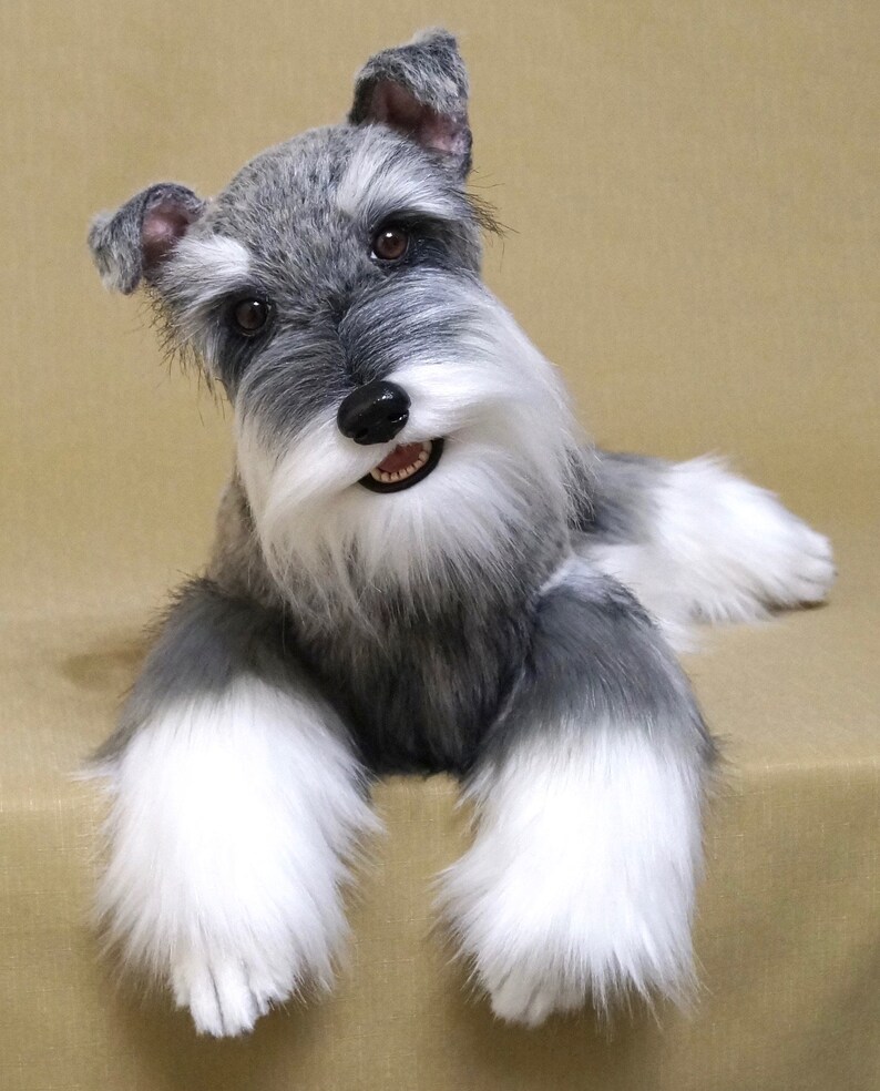 Preorder. Schnauzer boy dog.Handmade Stuffed artist dog | Etsy