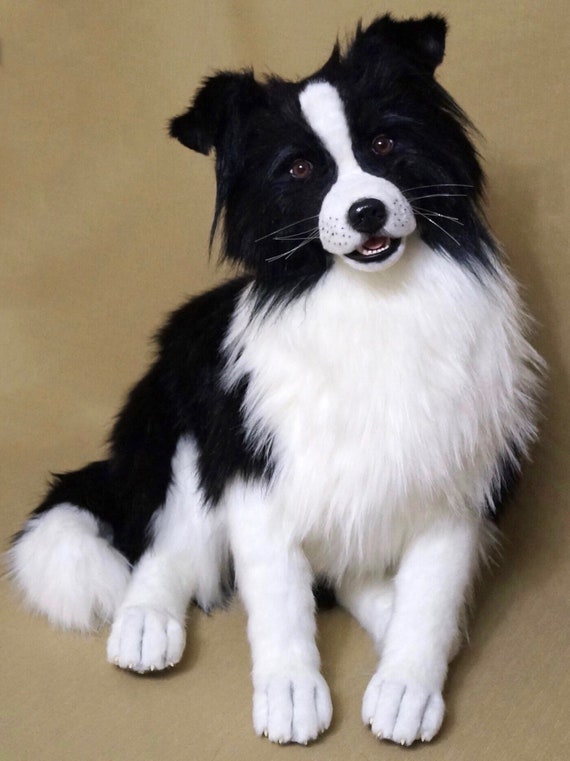 life size border collie soft toy