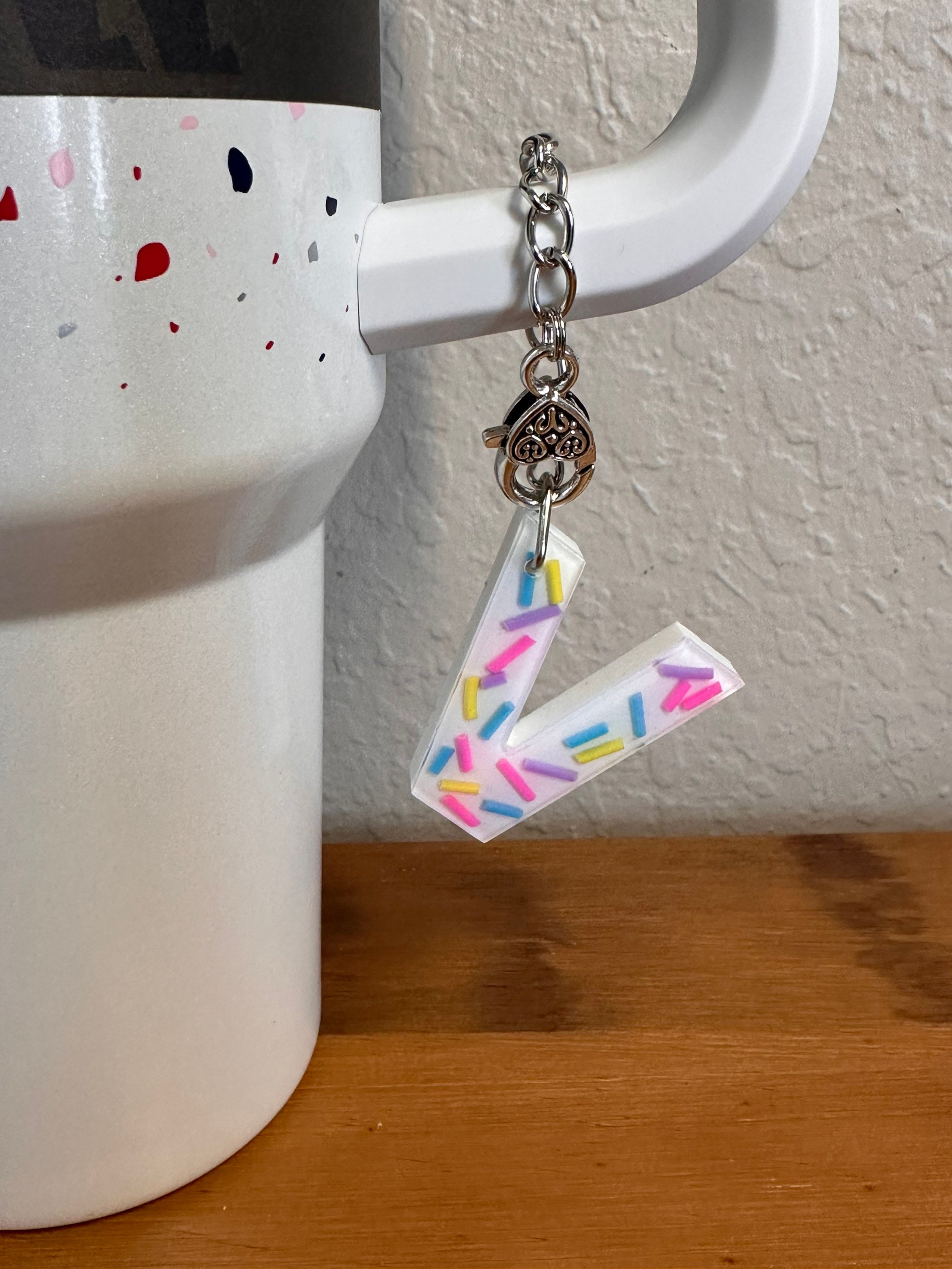 Cup Charm Keychain Handle Stanley 40oz 30oz Adventure Quencher Yeti Tumbler  Accessories Alphabet Initial Blue Pink White Coffee Cup -  Sweden