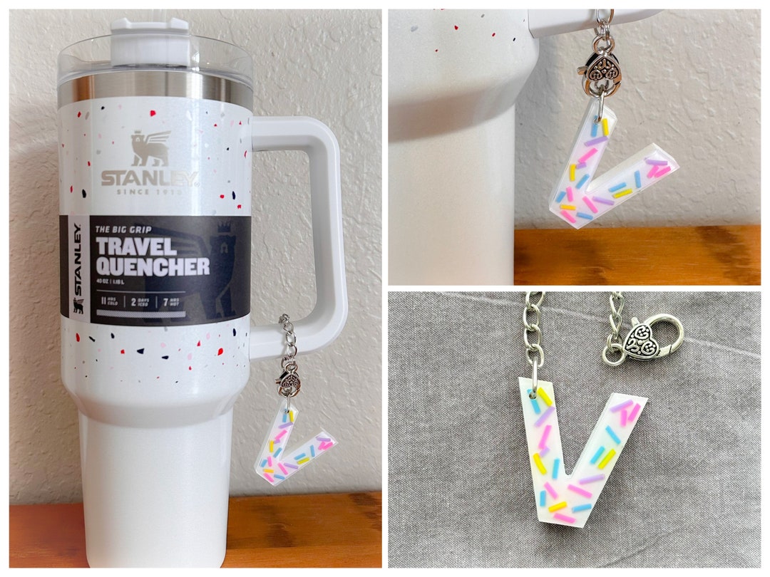 Cup Charm Keychain Handle Stanley 40oz 30oz Adventure Quencher Yeti Tumbler  Accessories Alphabet Initial Blue Pink White Coffee Cup -  Sweden