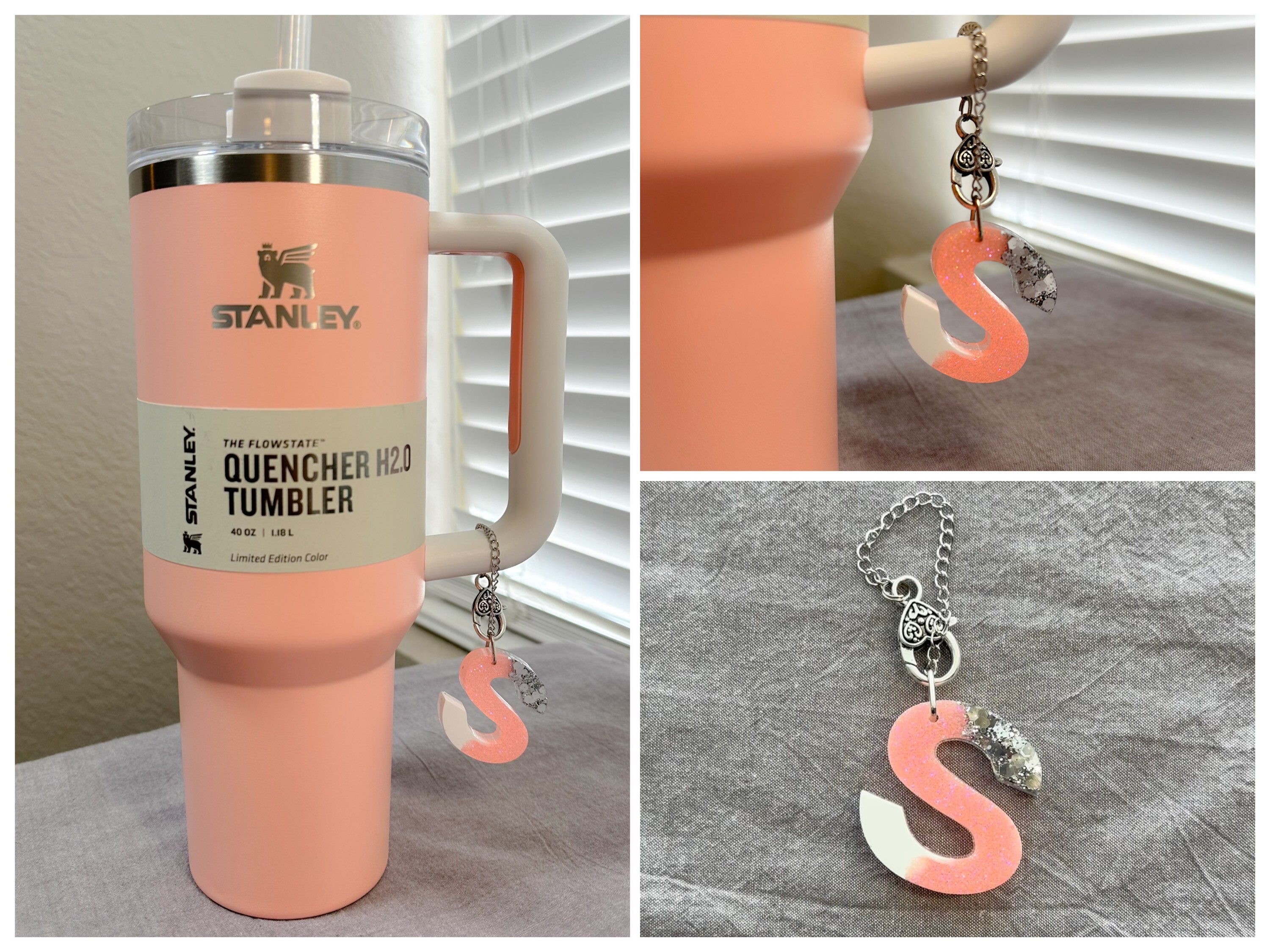 Cup Charm Keychain Handle Stanley 40oz 30oz Adventure Quencher Yeti Tumbler  Accessories Alphabet Initial Blue Pink White Coffee Cup -  Sweden