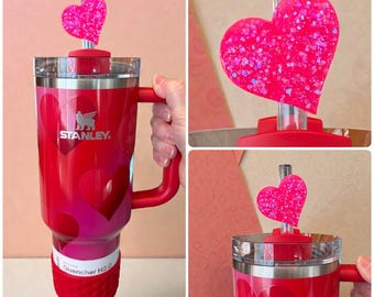 Straw Topper Heart Hot Pink Glitter Shiny Studded Cup Tumbler Toppers Neon  Valentines Day - Etsy Israel