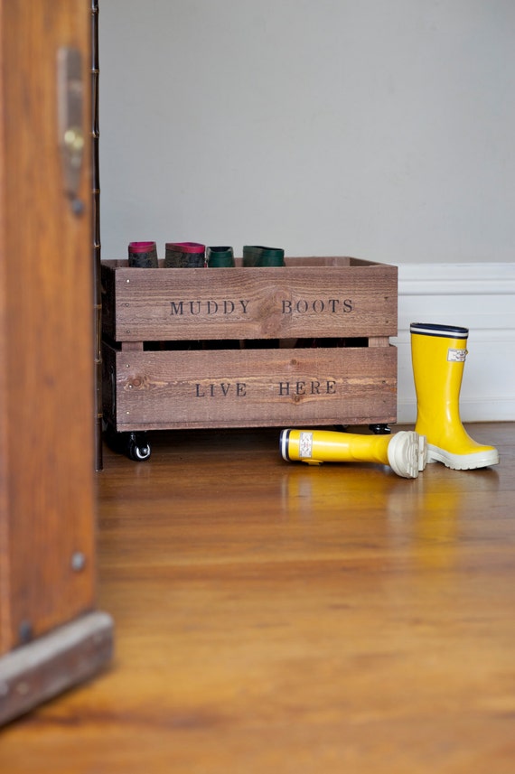Wooden Storage Boxes on Wheels personalised 'Crate On