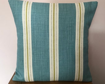 Handmade TEAL STRIPES 100/% Cotton Cushion Cover Various sizes 713